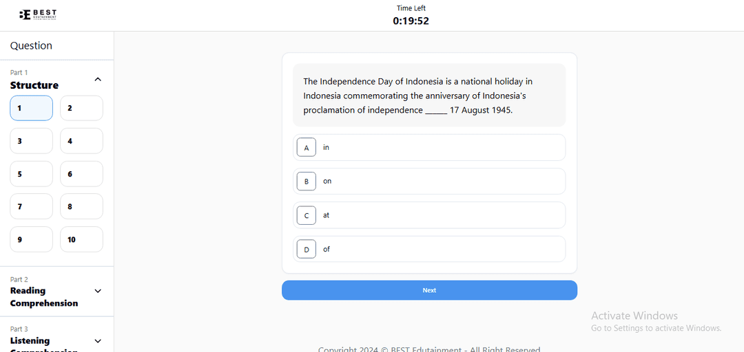 Placement English Test